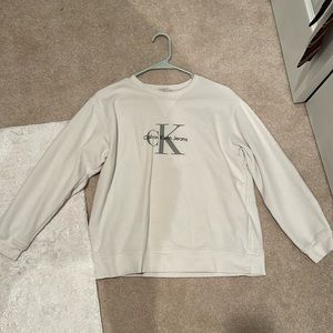 Vintage White Calvin Klein Embroidered White Crewneck
